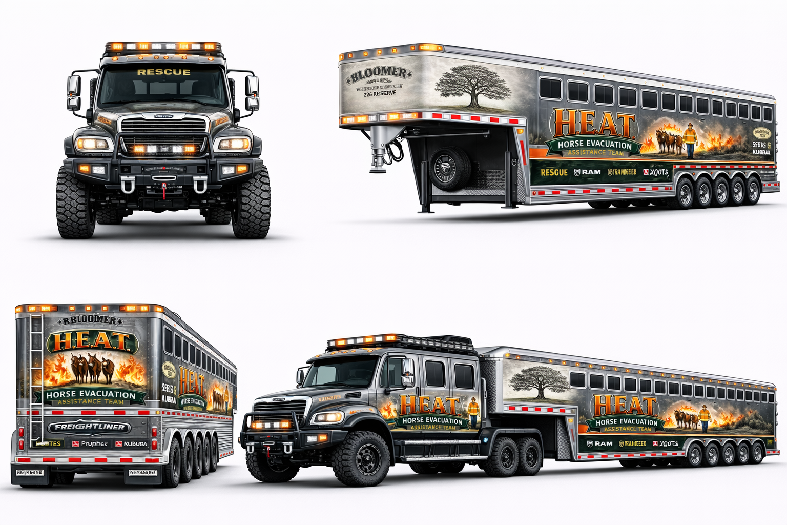 H.E.A.T. rescue truck and trailer setup
