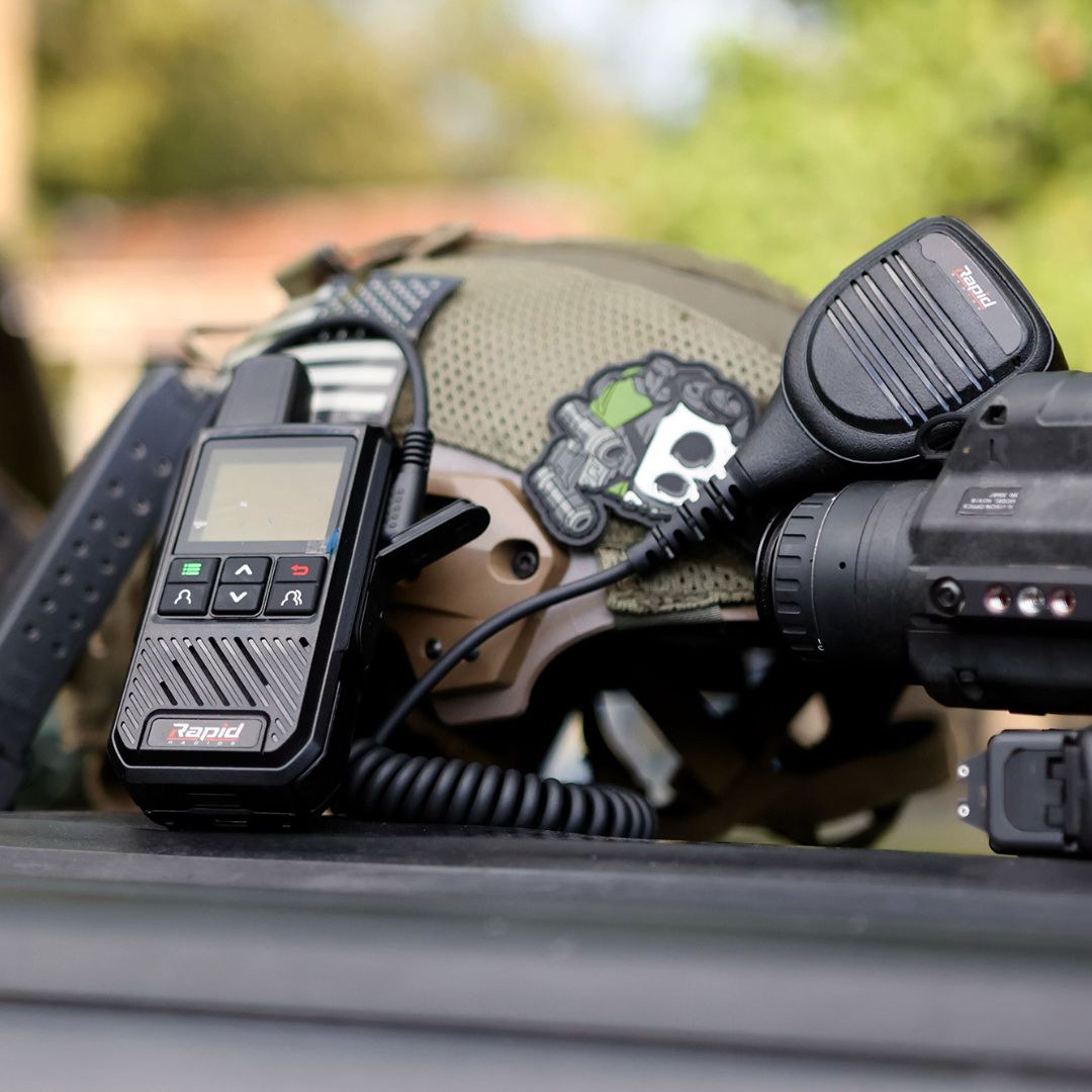 Rescuer communication system — handheld radio and tactical mic